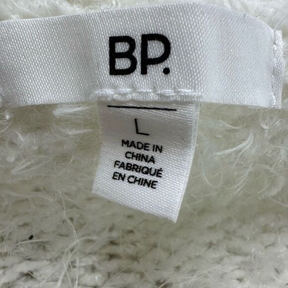 BP. Cream deep v-neck sweater fuzzy soft sweater size L - Picture 5 of 9